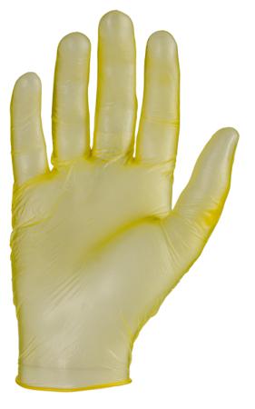 G0122 RS PRO Yellow Powdered Vinyl Disposable Gloves, Size XL, 100 per Pack
