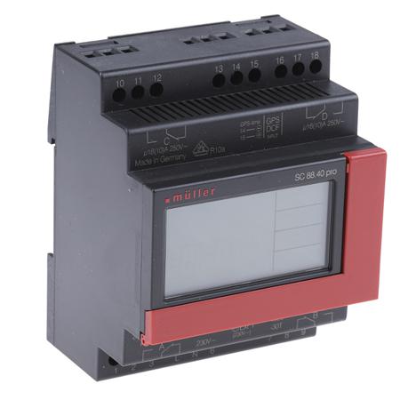 SC 88.40 pro Muller Digital DIN Rail Time Switch 230 V ac, 4-Channel