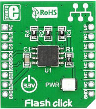 MIKROE-1199 MikroElektronika , Flash Click Serial Flash Add On Board for mikroBUS
