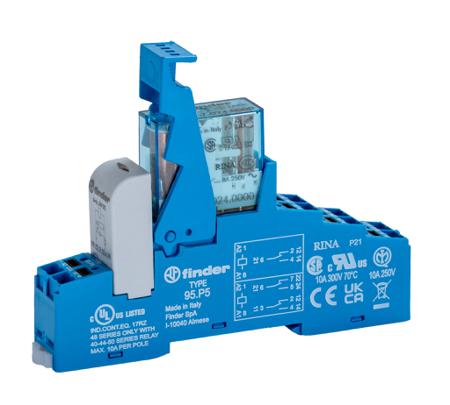 48-P5-7-024-0050SPA Finder 48 Series[Blank] 24V dc DIN Rail Interface Relay Module, DPDT-2C/0, Push In