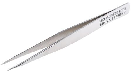 140.AA Facom 125 mm, Stainless Steel, Tweezers