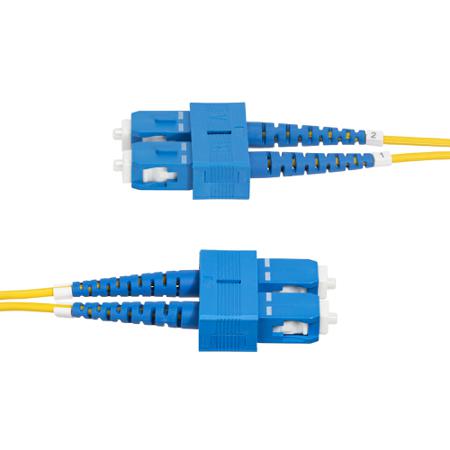 SMDOS2SCSC10M StarTech.com SC to SC Duplex Single Mode OS2 Fibre Optic Cable, Yellow, 10m