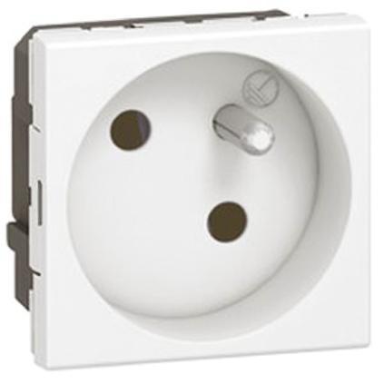 0-771-45 Legrand White 1 Gang Polycarbonate Unswitched Power Socket, Type E - French, 16A, Flush Mount, IP41