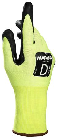 3469400---9 Mapa KRYTECH 694 Yellow Nitrile Assembly, Automotive Industry, Construction, Emergency Services Work Gloves, Size 9