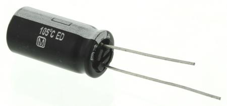 EEUED2G100 Panasonic Aluminium Electrolytic Capacitor 10μF 400V dc 10mm ED RADIAL Series, Through Hole Electrolytic, ±20%