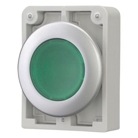 182927-M30C-FDL-G Eaton Flush Green Push Button - Momentary, M30 Series, 30mm Cutout, Round