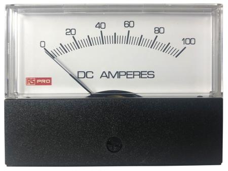 186-2531 RS PRO Analogue Panel Ammeter DC, 76mm x 74mm, ±1.5 % Moving Coil