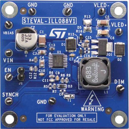 STEVAL-ILL088V1 STMicroelectronics , STEVAL LED Driver Evaluation Board for LED6000 for High Power LED