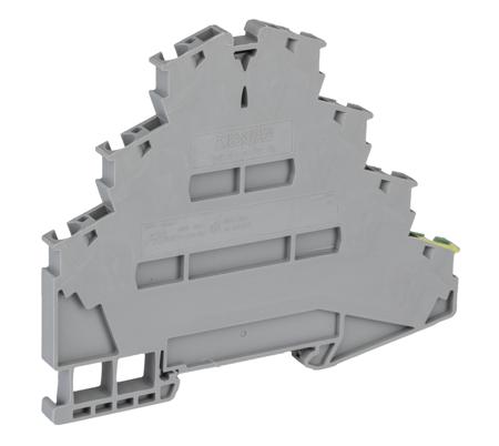 3038338 Phoenix Contact  ST 4-PE/3L Series Grey, Quadruple-Level, Spring Clamp Termination
