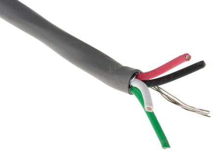 2414C-SL003 Alpha Wire Alpha Essentials Communication & Control Control Cable, 4 Cores, 0.56 mm², Screened, 100m, Grey PVC Sheath,