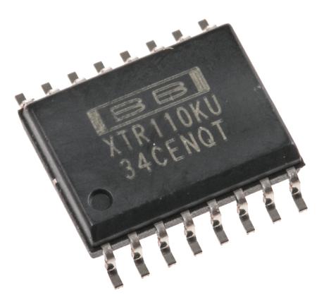 XTR110KU  Texas Instruments, 4 → 20 mA Current Loop Transmitter 16-Pin SOIC