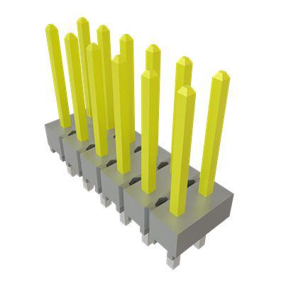 HTSW-106-14-S-D Samtec HTSW Series Vertical Through Hole PCB Header, 12 Contact(s), 2.54mm Pitch, 2 Row(s), Unshrouded