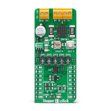 MIKROE-4578 MikroElektronika Stepper 11 Click Stepper Motor Driver for TB9120AFTG for mikroBUS Socket