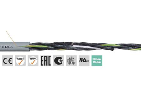 CF130-03-05-UL Igus 5 Core Polyvinyl Chloride PVC Sheath Actuator/Sensor Cable, 0.34 mm² CSA