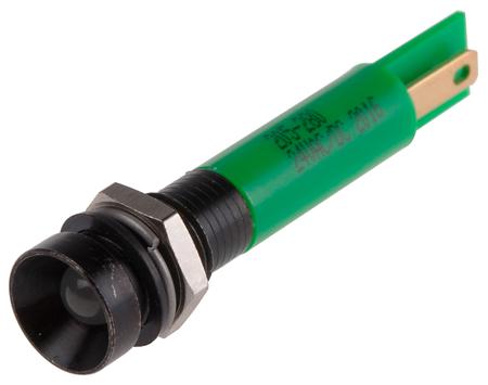 205-280 RS Pro Green Indicator, 24 V ac/dc, 5 mm Lamp Size, 8mm Mounting Hole Size, IP67