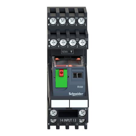 RXM4AB2P7PVM Schneider Electric, 230V ac Coil Non-Latching Relay 4PDT, 6A Switching Current DIN Rail
