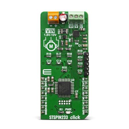 MIKROE-3546 MikroElektronika STSPIN233 Click Motor Driver for STSPIN233, Low Voltage 3-Phase Integrated Motor Driver for Brushless