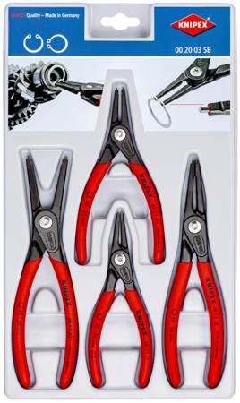 00 20 03 SB Knipex 4-Piece Circlip Plier Set, Straight Tip, 310 mm Overall