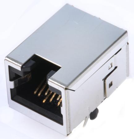 SS60000-009G Bel-Stewart SS-60000 Series Female RJ45 Connector, PCB Mount, Cat6 Right Angle 8P8C -Way