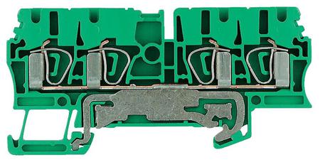 1608660000 Weidmuller  ZPE Series Green/Yellow, Single-Level, Clamp Termination