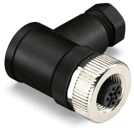 756-9215-040-000 WAGO Industrial Circular Connectors, 4 Contacts, Plug-In, M12 Connector, Plug, Male, IP67, 756 Series