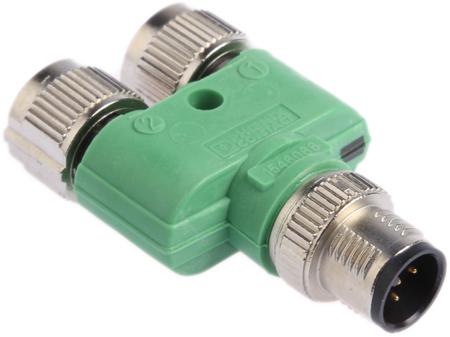 1546068 Phoenix Contact 5 Pole M12 Plug to 5 Pole M12 Socket Adapter