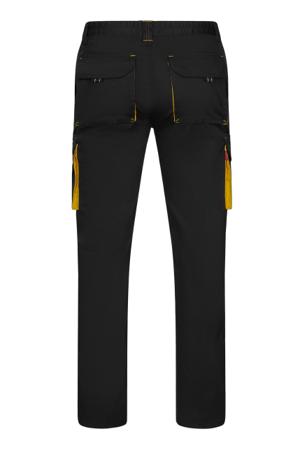 103024S_00-17_40 Velilla 103024S Black/Yellow 16% Polyester, 38% EME, 46% Cotton Stretchy Trousers 34in, 87cm Waist