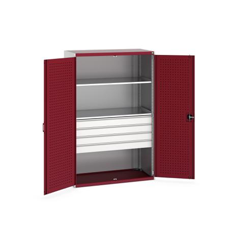 40022088-24V Bott 2 Door, 4 Drawer Sheet Steel Floor Standing Cupboard, 1300 X 650 X 2000mm