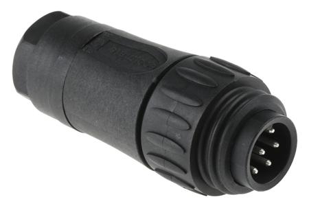 C016-30H006-100-12 Amphenol Connector, 6 + PE contacts Cable Mount Plug, Solder IP65, IP67