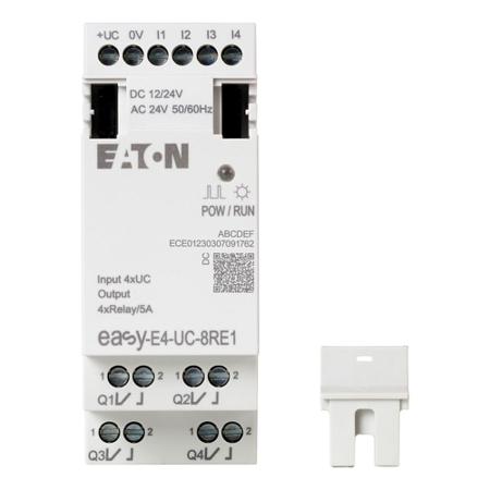 197217-EASY-E4-UC-8RE1 Eaton easy Logic Module - 4 Inputs, 4 Outputs, Relay, For Use With easyE4, Ethernet Networking