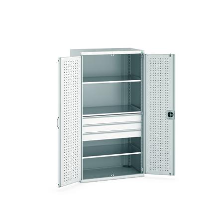 40021109-16V Bott 2 Door, 3 Drawer Sheet Steel Floor Standing Cupboard, 1050 X 650 X 2000mm