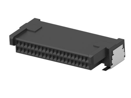 294256-E ERNI ERNI MicroCon Series Right Angle Surface Mount PCB Socket, 40-Contact, 2-Row, 0.8mm Pitch, Surface Mount