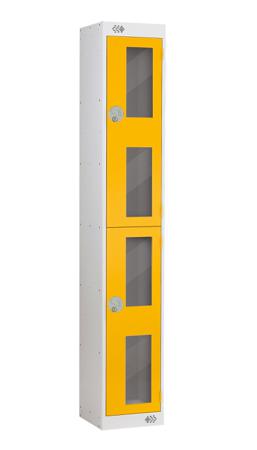 213-839 RS PRO 2 Door No Steel Light Grey, Yellow Locker, 1800 mm x 300 mm x 450mm