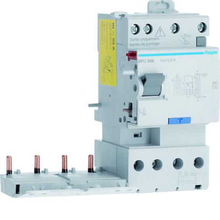 BFC866 Hager BFC RCCB, 63A, 4 Pole, 300mA, Type AC