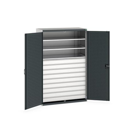 40022089-19V Bott 2 Door, 9 Drawer Sheet Steel Floor Standing Cupboard, 1300 X 650 X 2000mm