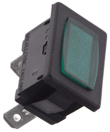 H8630FBNAE Arcolectric (Bulgin) Ltd 8600 Series Green Neon Panel Mount Indicator, 230V ac, 19.3 x 13mm Mounting Hole Size, Solder