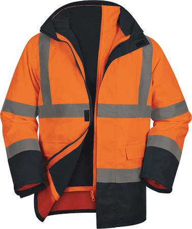 SPEEDOMXG Delta Plus SPEED Fluorescent Orange-Navy Blue Unisex Hi Vis Jacket, XL