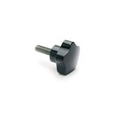 66262 Elesa  Black Duroplast Lobe Knob, M6, Threaded Stud