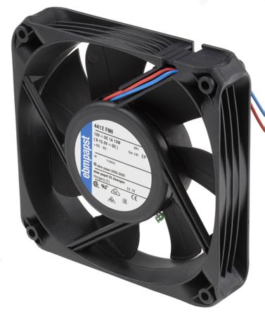 4412FNH ebm-papst 4400 FN Series Axial Fan, 12 V dc, DC Operation, 225m³/h, 12W, 1A Max, 119 x 119 x 25mm