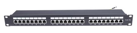 557-177 RS Pro Cat5e 24 Port RJ45 RJ Patch Panel STP 1U Black