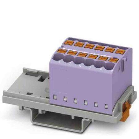 3273038 Phoenix Contact Distribution Block, 12 Way, 4mm², 24A, 690 V, Violet