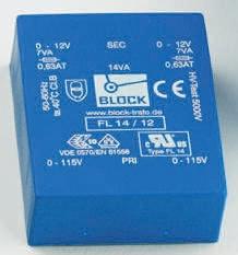 FL-24-6 6V ac 2 Output Through Hole PCB Transformer, 24VA
