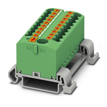 3273250 Phoenix Contact Distribution Block, 19 Way, 4mm², 24A, 690 V, Green