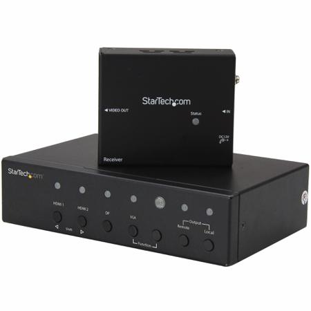 STDHVHDBT StarTech.com 2 Port DisplayPort, HDMI, VGA over HDBaseT Extender 70m - up to 4K UHD Maximum Resolution