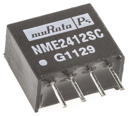 NME2412SC Murata Power Solutions NME 1W Isolated DC-DC Converter Through Hole, Vin 21.6 → 26.4 V dc, Vout 12V dc