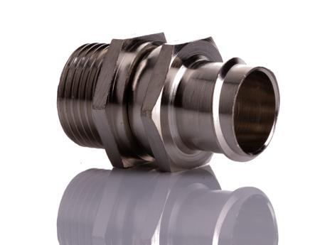 214-9560 RS PRO M20 Swivel Cable Conduit Fitting, Silver 20mm nominal size