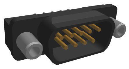 745071-4 TE Connectivity AMPLIMITE HD-20 Series, 9 Way Through Hole PCB D-sub Connector Plug, 2.74mm Pitch