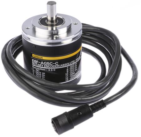 E6F-AG5C-C-360-2M Omron Absolute Encoder 360 ppr 5000rpm Radial, Thrust 12 → 24 V dc