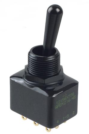 12156X778 APEM Toggle Switch, Panel Mount, On-(On), DPST, Solder Lug Terminal, 30V dc