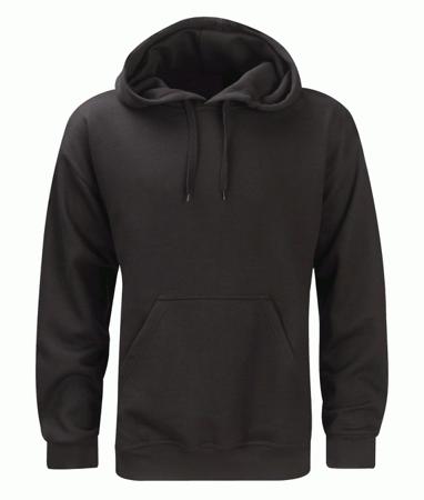HS280BLK-S Orbit International HS280 Black 50% Cotton, 50% Polyester Hoodie Jacket S